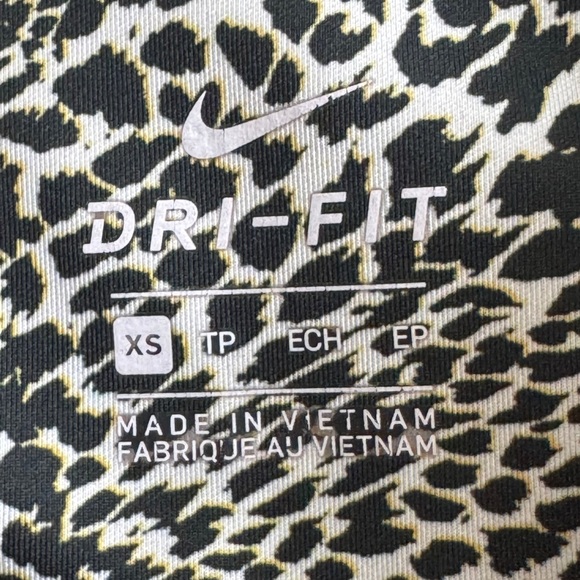 Nike Dri-FIT Animal Print 7/8 Leggings High Rise XS Green Black - Picture 7 of 8